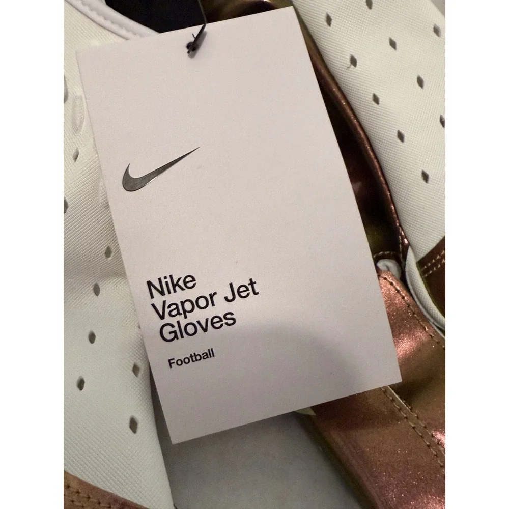 New Nike Adult Vapor Jet 7.0 Football Gloves White‎ Gold 2X-Large 129862 NFL Pro